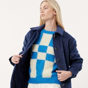 Women's Blue Wool Coat